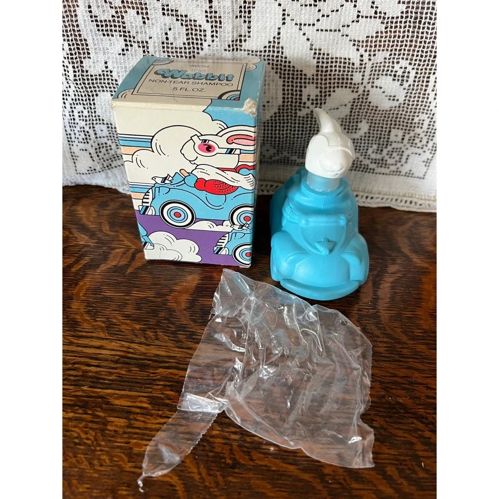 VTG NOS 1983 Avon The Wabbit Non-Tear Shampoo Blue Roadster Bottle with Decals
